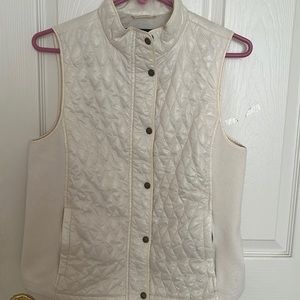Ivory Talbots Quilted Vest with Zippers